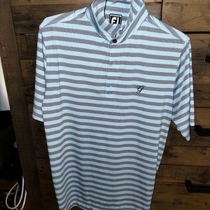 Men’s Footjoy shirt Athletic fit medium blue/white/black stripe